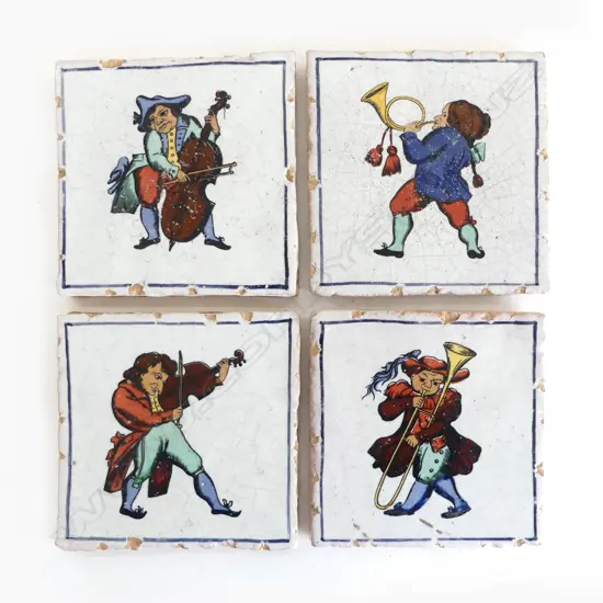 4 PORTUGUESE TILES 130MM X 130MM