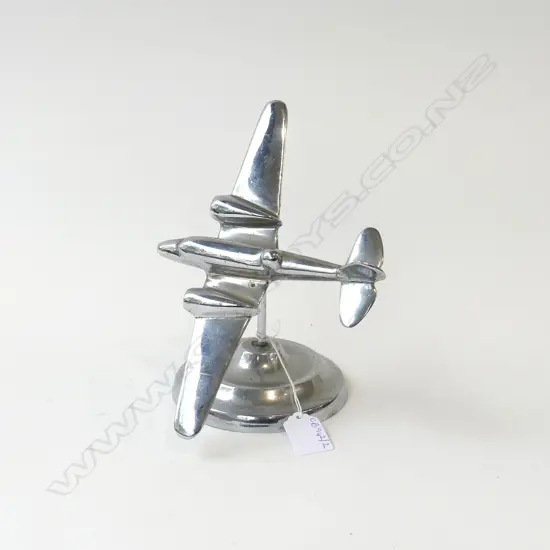 DECO SILVER METAL PLANE ON STAND H.200mm