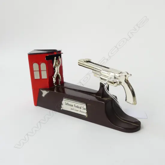 GUN MONEY BOX 'WILD WEST BANK' W.200mm