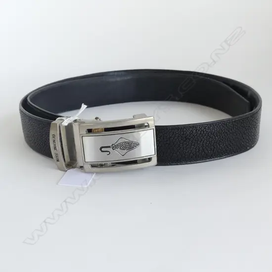 BLACK SHAGREEN (STINGRAY SKIN) BELT L.1270mm