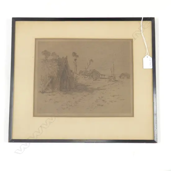 EDWARD WILLIAM PAYTON (1859-1944) 'KOTARE ABOVE ROTORUA' (MAORI VILLAGE), ETCHING C.1910 215x270mm