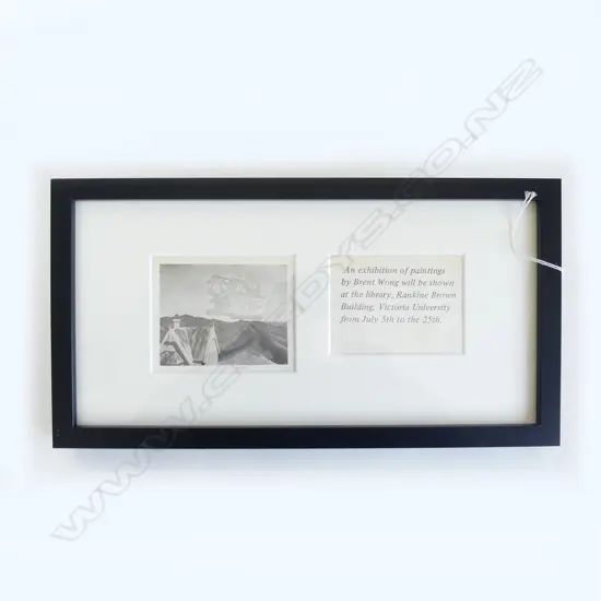 BRENT WONG EXHIBITION INVITATION 1976, LITHOGRAPH, 200 x400mm 