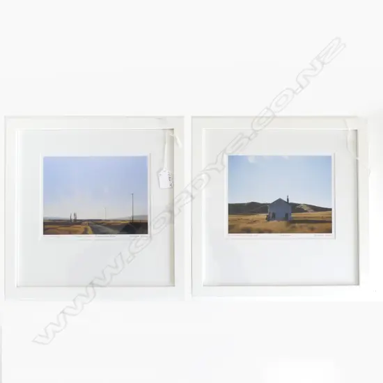 2 FRAMED GRAHAME SYDNEY PHOTOGRAPHIC PRINTS 'FAMILY TREES & COOKHOUSE' 160 x 200mm 