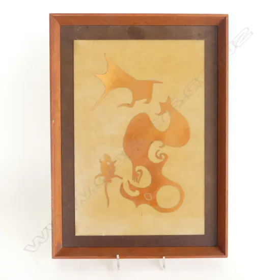 THEO SCHOON STYLE MAORI ROCK CARVING ARTWORK 305x205mm