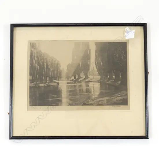 JAZ FITZGERALD, 'MORNING ON THE RIVER' AVON RIVER, LITHOGRAPH, TITLED & SIGNED 190 x 275mm 
