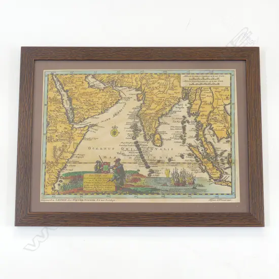 OLD LITHOGRAPHIC MAP OF ARABIAN PENINSULA & ASIA, 280 x 410mm