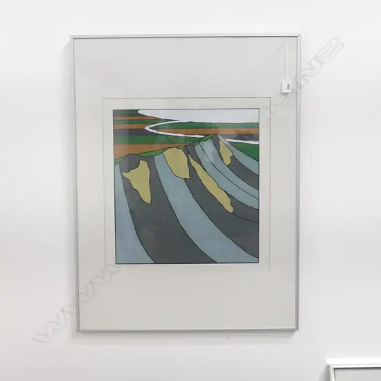 BERNARD SALMON 'NORTH FROM TE MATA PEAK' SCREEN PRINT 8.4.79 8/20 435x415mm