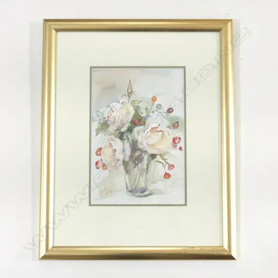 F MADDOX ROSES W/C, SIGNED DATED 1994, 280 x 200mm