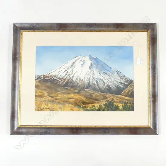 (24955) SUE GRAHAM W/C SNOW Mt NGARAHOE signed 290 X 440mm