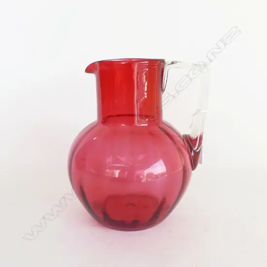 VINTAGE CRANBERRY / RUBY GLASS JUG H.200mm