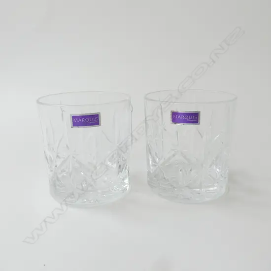 PR OF WATERFORD MARQUIS DOUBLE OLD FASHIONED WHISKY TUMBLERS, H.95MM D.85MM