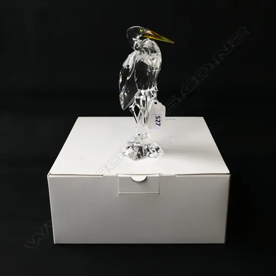 BOXED SWAROVSKI CRYSTAL STORK  WITH COLOURED BEAK H.140mm