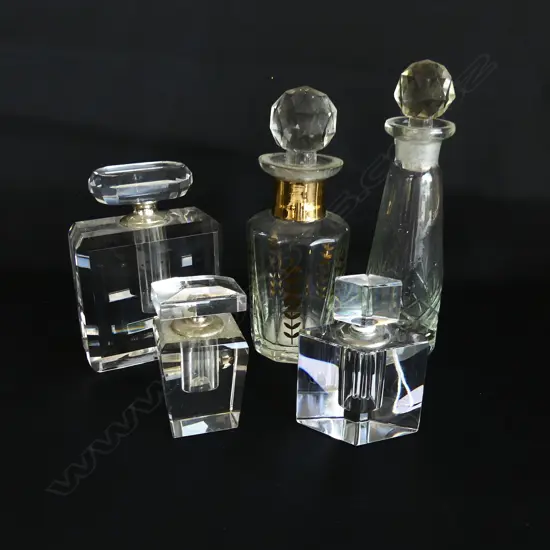 5 CRYSTAL PERFUME BOTTLES H.165mm