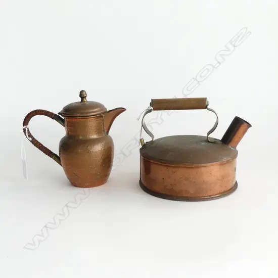COPPER KETTLE & COPPER JUG H.150mm