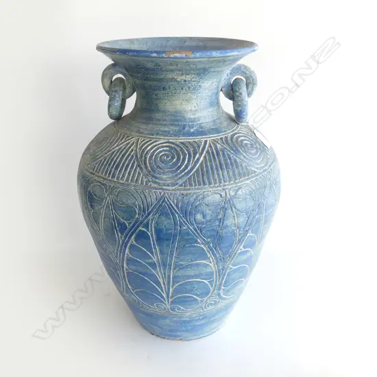 LG BLUE POTTERY VASE H.510mm