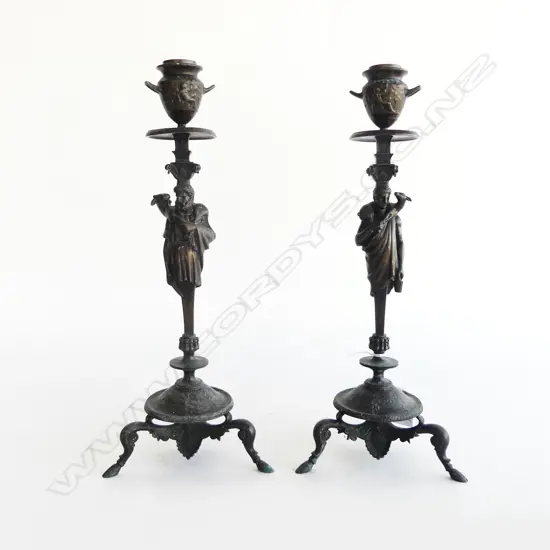 PR ANTIQUE BRONZE CANDLESTICKS H.330mm