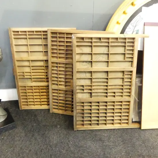 3 WOODEN PRINTERS TRAYS 670x500mm
