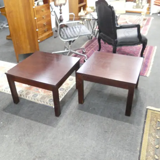 PR MAHOGANY SIDE TABLES 595x595x415mm