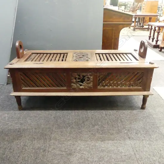 SLATTED WOODEN INDONESIAN LOW TABLE 1100x460x520mm