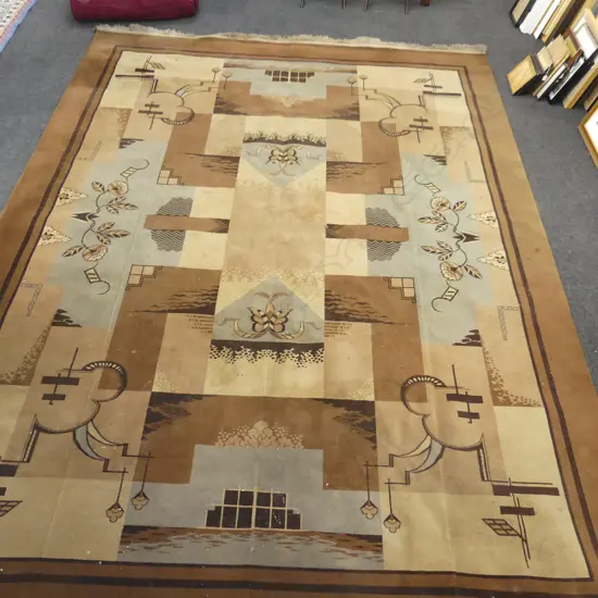 LG MACHINED ART DECO CARPET (requires cleaning) 3700x2700mm