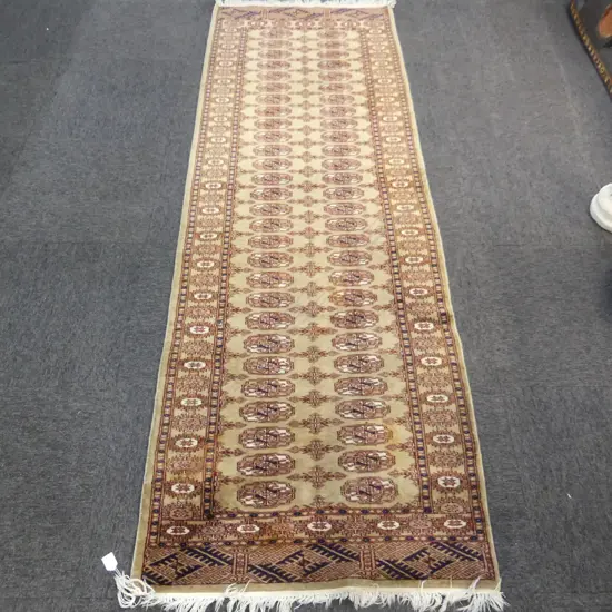 HAND KNOTTED WOOL PILE RUG 2450x810mm