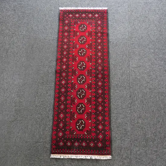 HANDKNOTTED TURKMAN RUNNER, 1500 x 520mm