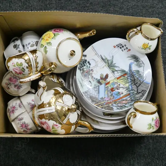 ASST. CHINA; PLATES, GIBSON TEA SETS ETC