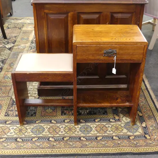 OAK TELEPHONE TABLE 805x280x640mm