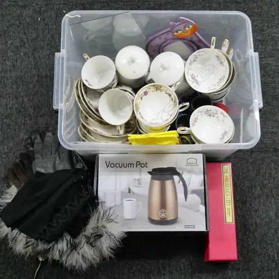 ASST. CHINA; C/S ETC, VACUUM POT, BOXED, GLOVES ETC