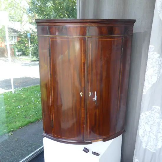 GEORGIAN MAHOGANY CORNER CABINET 500x500x925mm
