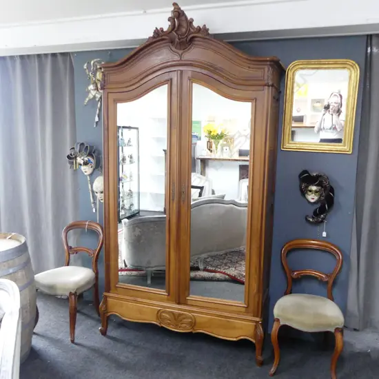 FRENCH ARMOIRE w. MIRRORED DOORS 1350x500x2500mm