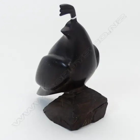 CARVED WOODEN QUAIL SCULPTURE H.175mm