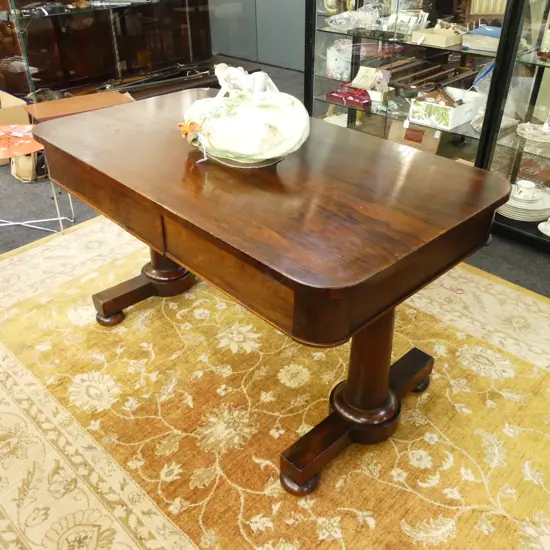 REGENCY ROSEWOOD TABLE  WITH TWO DRAWERS 1230x700x700mm