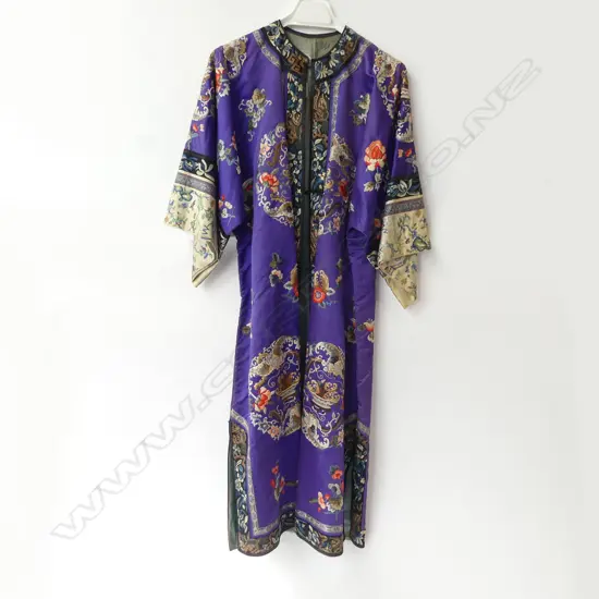 VINTAGE CHINESE EMBROIDERED ROBE SOME MARKS