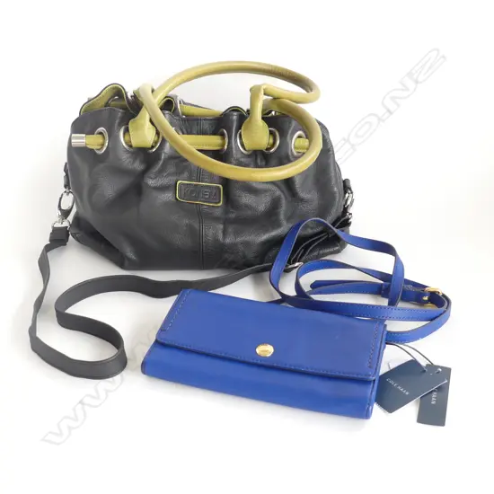 KONEV LEATHER HANDBAG & BLUE COLE HANN WALLET W.195mm