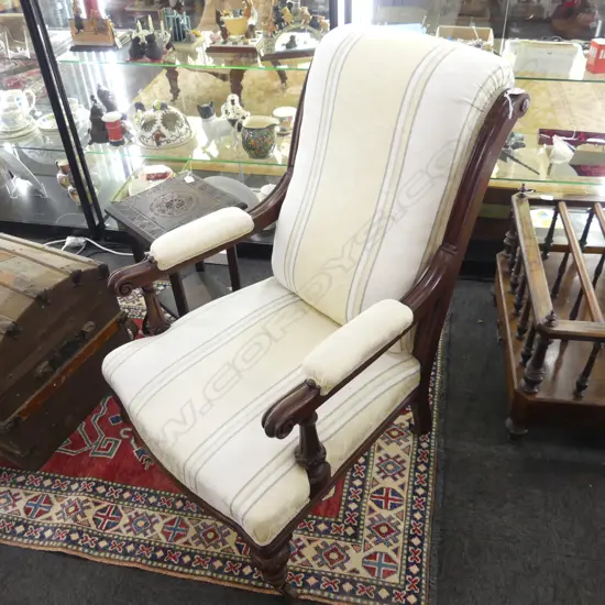 VICTORIAN UPHOLSTERED ARMCHAIR