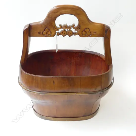ORIENTAL WOODEN BASKET H.480mm