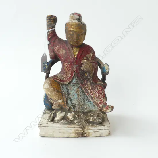 VINTAGE ORIENTAL PAINTED FIGURE H.200mm