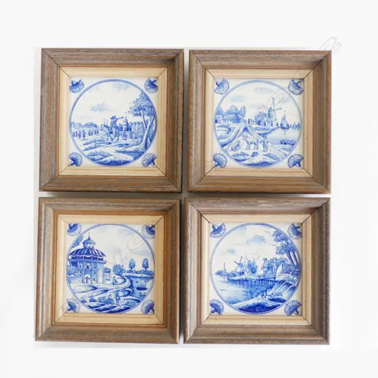 4 FRAMED DELFT TILES 200MM X 200MM