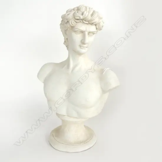 modern plaster SCULPTURE OF MICHELANGELO'S DAVID H.460mm on socle base 