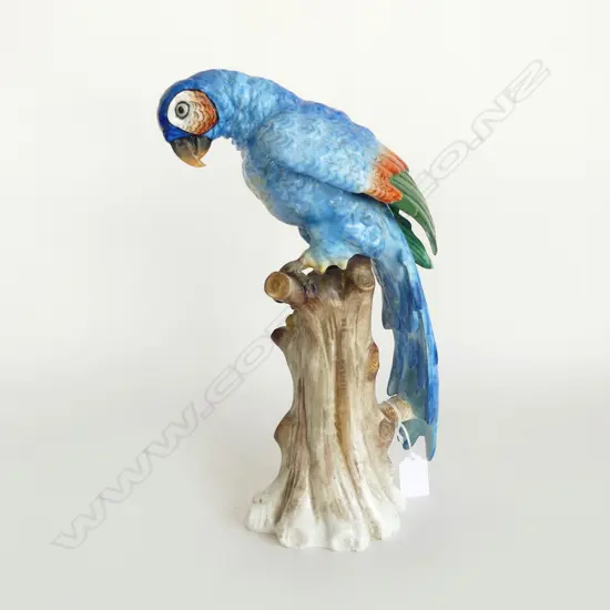 PORCELAIN BLUE PARROT H.330mm, REPAIRS