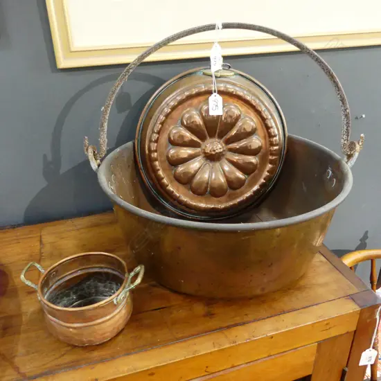 JAM PAN 390mm dia + COPPER MOULD & POT