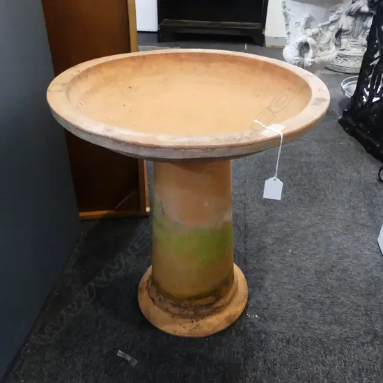 2 PART TERRACOTTA BIRD BATH H.540mm
