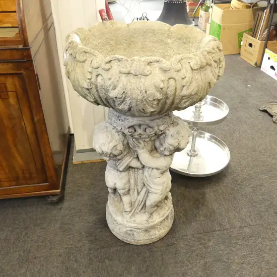 CONCRETE BIRD BATH H.810mm