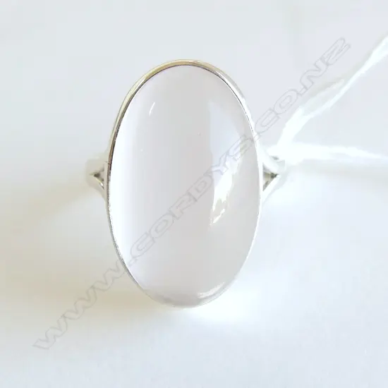 SILVER SET ROSE QUARTZ RING SIZE  S  **RTV**