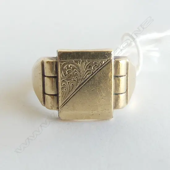 9CT GOLD & SILVER GENTS SIGNET RING 8.43GMS SIZE R
