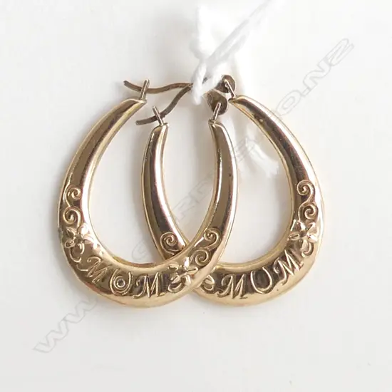 PR 9ct HOOP EARRINGS, 0.9gm