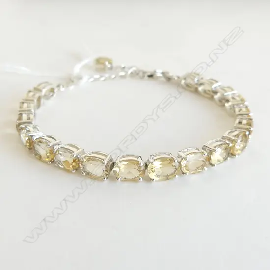 SILVER SET CITRINE BRACELET 
