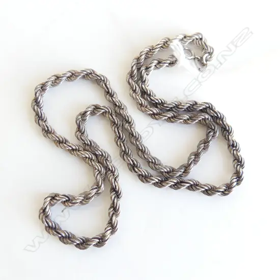 SILVER ROPE TWIST NECK CHAIN L.440mm. 10gms