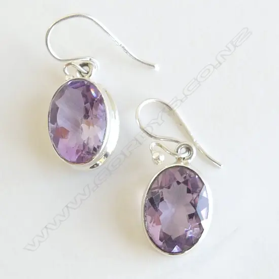 SILVER SET AMETHYST EARRINGS